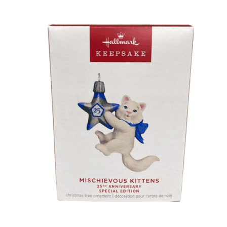 Hallmark 2023 Keepsake 25th Mischievous Kittens Special Christmas Ornament New