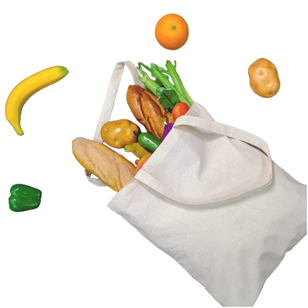 MR.R Sublimation Blanks 12 Pieces 14''X16'' Beige Reusable Canvas Tote Bag, Lightweight Grocery Shopping Bag,Gift Bags,Book Bags for Heat Transfer Printing