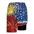 thumbnail image 5 of Summer Shorts for Men Casual Beach Running Biking Gym Athletic Double Layer Shorts Graphic Print Relaxed Shorts, 5 of 5