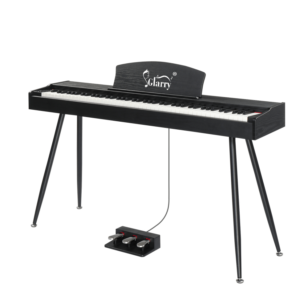Tcbosik 88 Key Full Weighted Keyboard with Metal Stand and Headphone, Digital Piano with Triple Pedals and Power Adapter for Beginners to Professionals, Black