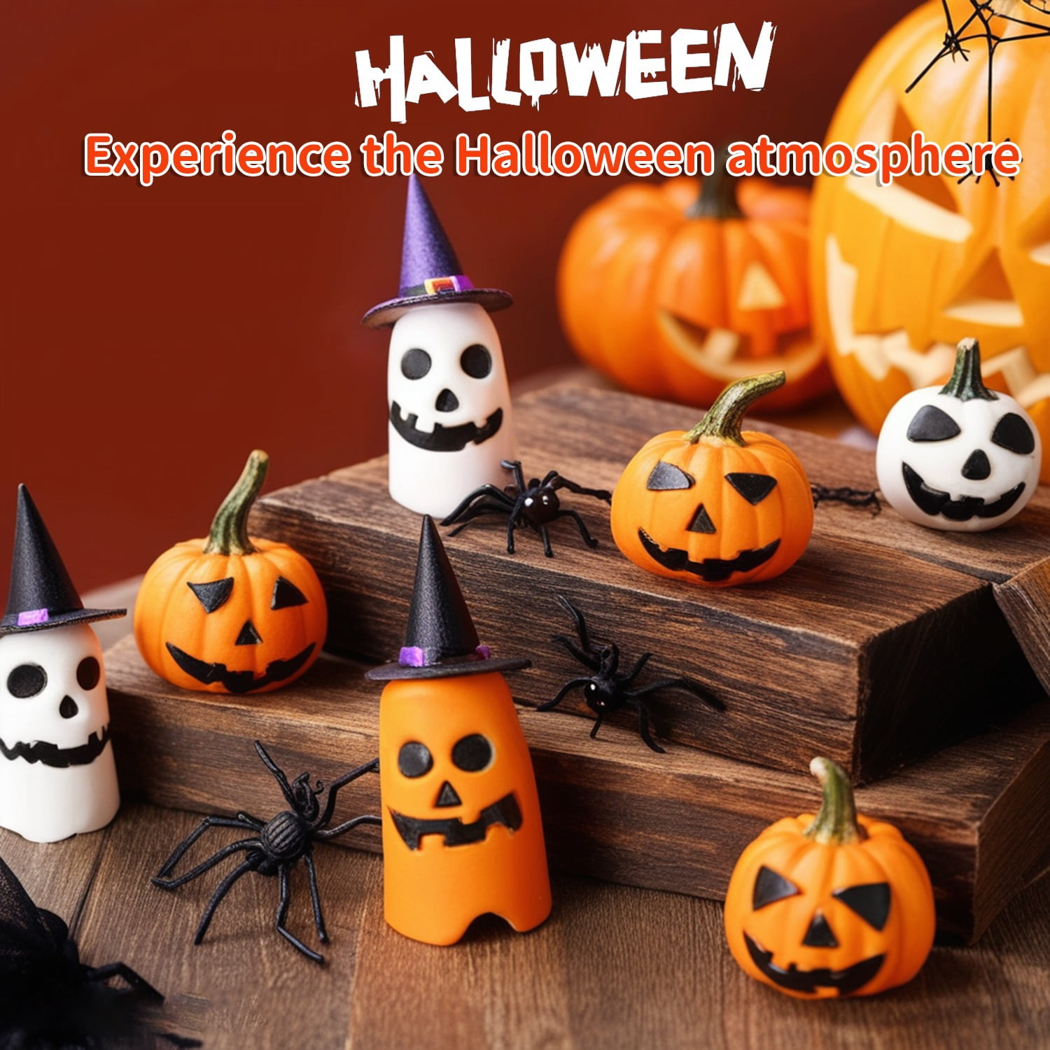 12Pack Jack-O-Lantern Craft Kit,Halloween Craft DIY Kit Build a Pumpkin Craft Kits Moldable Clay for Gift Favors Activity(29pcs)