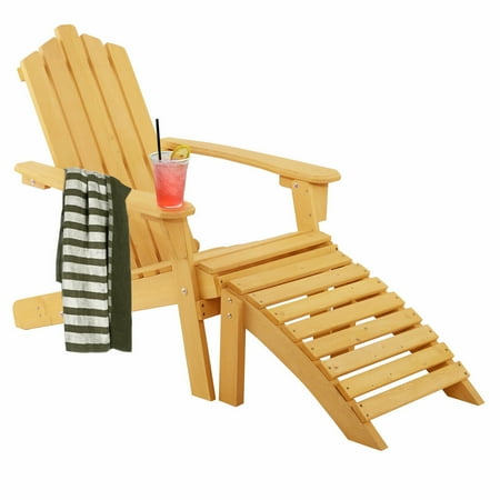 Adirondack Outdoor Ottoman - Gymax Outdoor Patio Wood Adirondack Chair w/ Ottoman