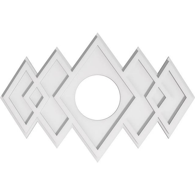 Ekena Millwork CMP30X20ZE-07000 7 in. ID x 9.25 in. Rectangle Zoe Architectural Grade PVC Contemporary Ceiling Medallion