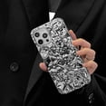 thumbnail image 3 of iPhone 12 12 Pro Glitter Case, Fashion Bling Glitter Silver Cute Soft Silicone Tin Foil 3D Pleats Women Girls Shockproof Soft Case Cover for iPhone 12 iPhone 12 Pro, 3 of 17