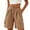 Khaki, variant on hlysgo Bermuda Shorts for Women Elastic Waist Lightweight Breathable Wide Leg Short Outdoor Summer Loungwear 3 Inch Inseam with Pockets Black,3xL
