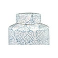 thumbnail image 3 of Woven Paths Ceramic Ginger Jar with Lid, White and Blue, 3 of 4