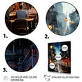 thumbnail image 3 of Designart "Night at the Floating Bazaar Thailand II" Cityscapes Floater Framed Wall Art Living Room, 3 of 7