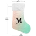 thumbnail image 2 of Coolnut Personalized Christmas Stockings 17.7 inch Customized Rose Pink and Turquoise Gradient Glittering Xmas Stockings Socks Fireplace Hanging Stockings for Family Christmas Decoration, 2 of 6