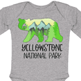thumbnail image 4 of Inktastic Yellowstone National Park Mountains and Bear Shape Boys or Girls Long Sleeve Baby Bodysuit, 4 of 5