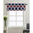 thumbnail image 4 of Navy Blue Dark Maroon Morocco Geometry Window Treatment Panel for Living Room Bathroom BedroomColor Blocks Retro Abstract Art Window Treatment Drapes for Bedroom Laundry Room Farmhouse 42x18in, 4 of 8