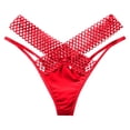 thumbnail image 1 of GDREDA Culottes Taille Haute pour Femmes sous-Vêtements pour Femmes Strings Dentelle Bikini Culottes g-String String Extensible Culotte pour Dame String Rouge, Taille Unique, 1 of 4