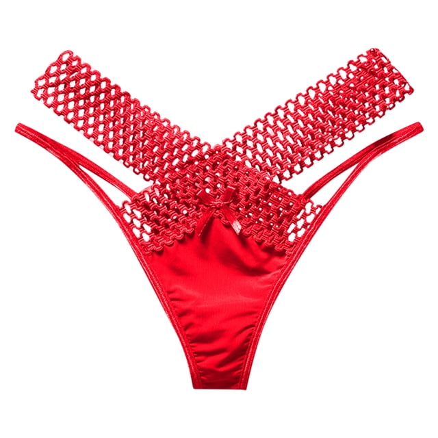 GDREDA Culottes Taille Haute pour Femmes sous-Vêtements pour Femmes Strings Dentelle Bikini Culottes g-String String Extensible Culotte pour Dame String Rouge, Taille Unique