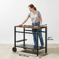 thumbnail image 3 of Outsunny Outdoor Grill Cart, 2-Tier Pizza Oven Stand with Beverage Holder, 3 of 10