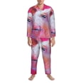thumbnail image 3 of Cauagu Pink Pig Print Men's Long-Sleeve Pajama Set,Soft Button-Front 2Pjs for Men Long Sleeve Men’s Sleepwear-XX-Large, 3 of 7