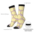 thumbnail image 4 of Pofeuu Yellow Lemon Slices Print Crew Socks, Adult Running Hiking Socks for Youth and Adult, 4 of 6