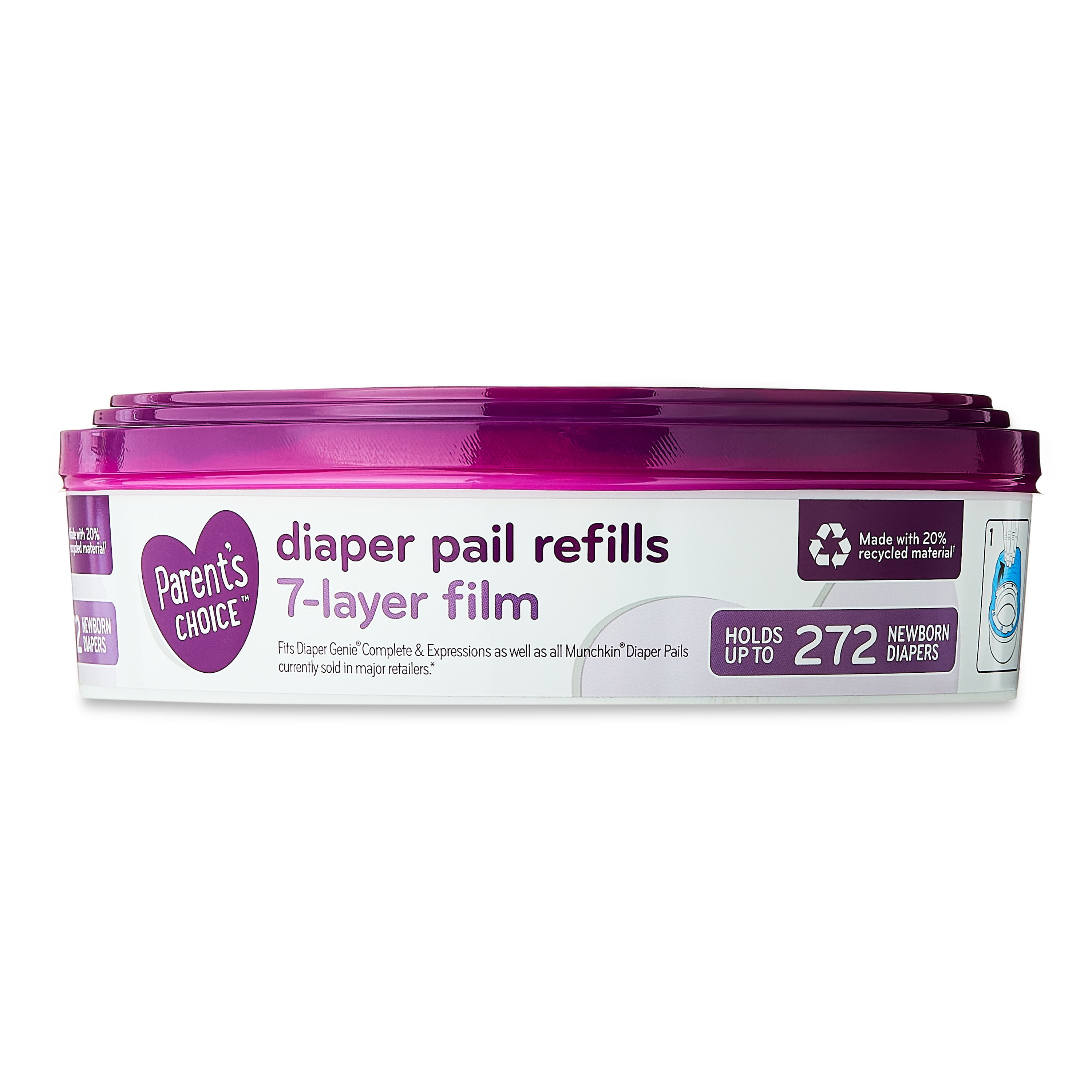 (3 pack) Parent's Choice Diaper Pail Refills, Holds up to 272 Newborn Diapers
