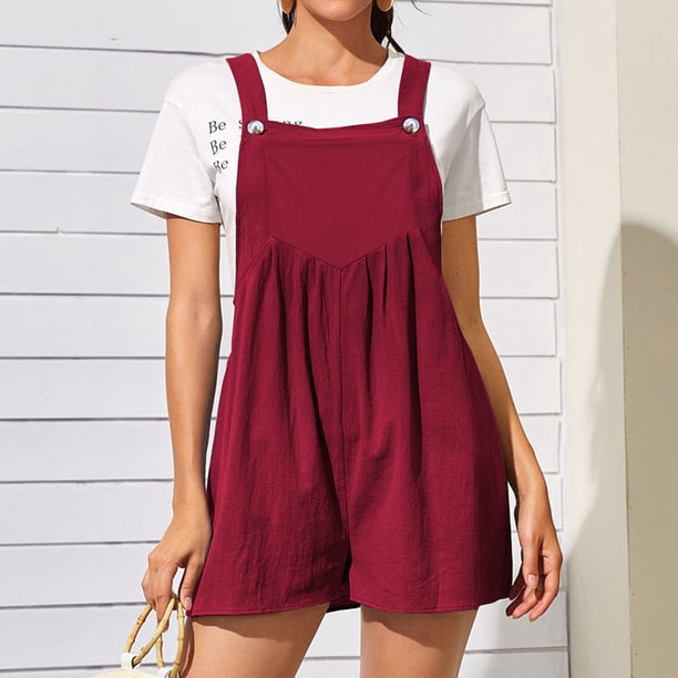 Carga Total Traje de diario de talle alto para mujer con botones en general de carga de algodón (rojo vino XXL) Ygjytge para Mujer Vino rojo T L