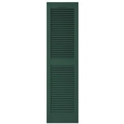 Builders Edge 010140055028 15 x 55 in. Green Vinyl Louvered Shutter Pair