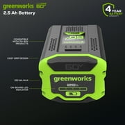 Greenworks 60 Volt 2.5Ah Battery 1807202