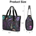 thumbnail image 3 of Tote Bag for Women - Psychedelic Halloween Pattern Shoulder Bag - Large Utility Work Duffle Bag with Zipper Handbag for Travel, Work, Sprots, 3 of 5