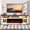 White&Brown/Log Fireplace, variant on HARIPUL 70" Fireplace TV Stand for TVs Up to 80" with 36" Electric Fireplace, Entertainment Center with Led Light TV Consoles for Living Room, Firewood