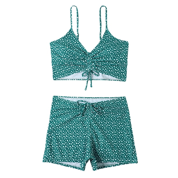 Traje de baño con pliegues de ángulo plano conservador para mujer informal con estilo Bikini cómodo hueco con estampado OAVQHLG3B Store lin121212