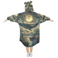thumbnail image 2 of FORMRS Wearable Blanket Hoodie with Sleeves for Kids Cozy Flannel Sweatshirt, Whale and Moon, 2 of 7