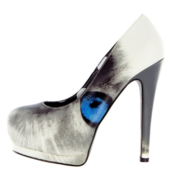 Iron Fist - Pussy Footing White Womens Platform Pumps