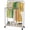 Sliver, variant on Clothing Clothes Rack Double Rods with Wheels, Rolling Metal Garment Rack for Hanging, Black