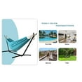 thumbnail image 7 of Classic Outdoor Cotton Hammock with 9 ft Steel Stand 450 lbs Capacity Blue, 7 of 7
