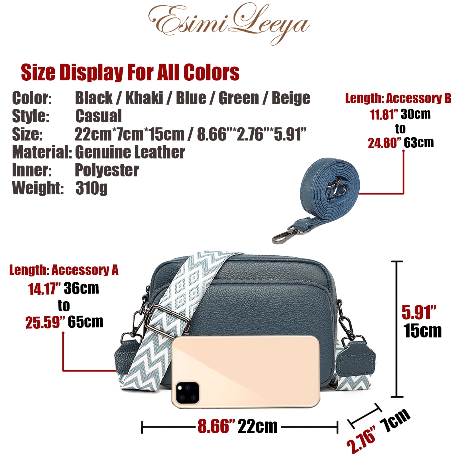 PORT&LOTUS Small Compact Genuine Leather Crossbody Bag for Women Real Leather Purses for Women with Shoulder for Women with Built in Wallet