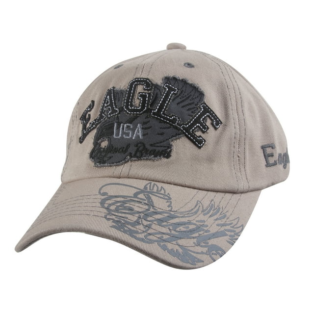 Gravity Threads Eagle USA Original Brand Adjustable Baseball Hat - Khaki