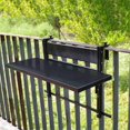 thumbnail image 1 of Table Suspendue Balcon, Table de Bar Pliante de 80Cm pour Rampes, Résistante aux Intempéries, Extension de Comptoir Rabattable, Tables d'Appoint de Jardin Murales, Accessoires de Balcon (Noir 80*30Cm/31.4*11.8), 1 of 1