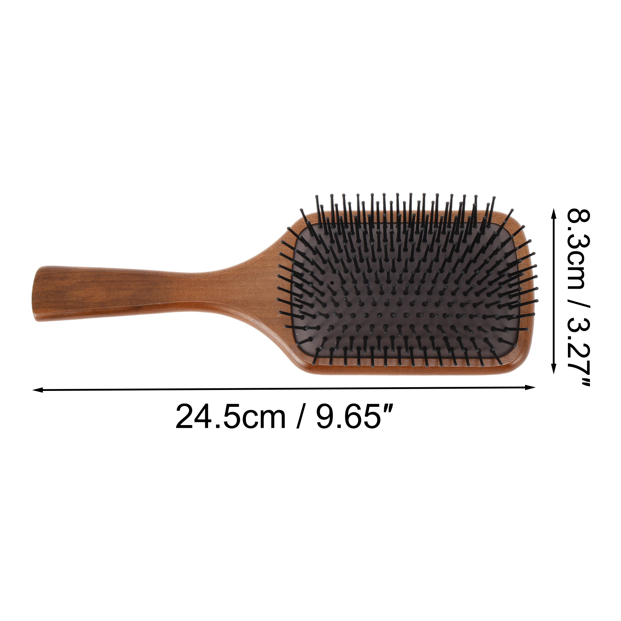 Unique Bargains 1 Pc Wood Airbag Hair Comb for Hair Care Dark Brown, Black 9.65"x3.27"