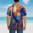 thumbnail image 4 of Sikiie Rooster Oil Painting Print Men's Hawaiian Shirt, Summer Beach Button Pocket Short Sleeve T-Shirt,3X-Large, 4 of 7