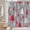 Gris + Rouge, variante sur Rideau de Douche Arbre de Noël Rouge Vert Gris Rétro Arbre de Noël Flocon de Neige Joyeux Noël Vintage Rustique Hiver Décoration de Salle de Bain Rideau en Tissu avec Crochets