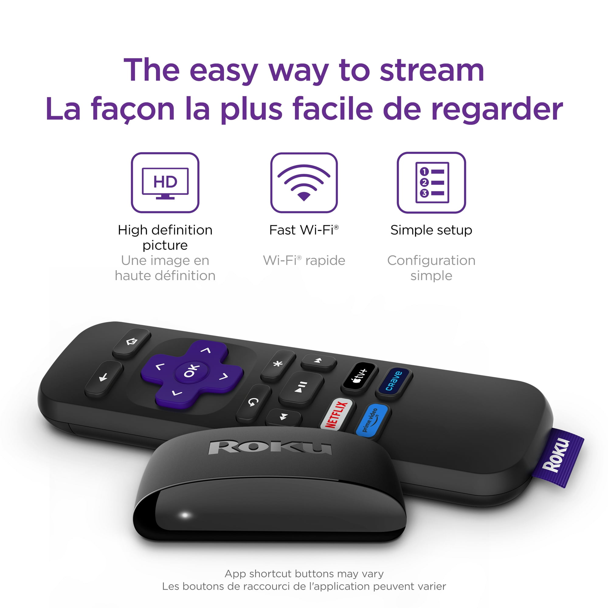 Roku Express New 2023 HD Streaming Device with High Speed HDMI Cable and Simple Remote No TV Controls Guided Setup and Fast Wi Fi Le streaming HD Walmart