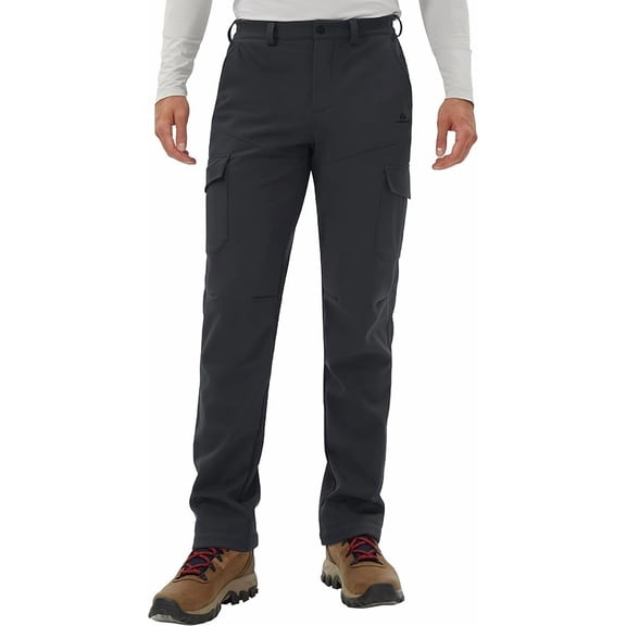 Pioneer Camp Men's Waterproof Fleece Lined Insulated Softshell Cargo Snow Pants