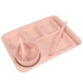 thumbnail image 1 of MIANGASTORE Plates Set Spoon Chopsticks Rectangular Divided Dinner Tray Unbreakable Bowl Dinnerware For Rice Cereal Salad Home Restaurant, 1 of 8