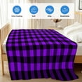 thumbnail image 4 of Black Purple Plaid Cooling Blanket,Lightweight Breathable Summer Throw Blanket with Double Sided Cold Effect,Farmhouse Simple Buffalo Checked Picnic Blankets Bed Sheet for Hot Sleepers 60"x80", 4 of 8