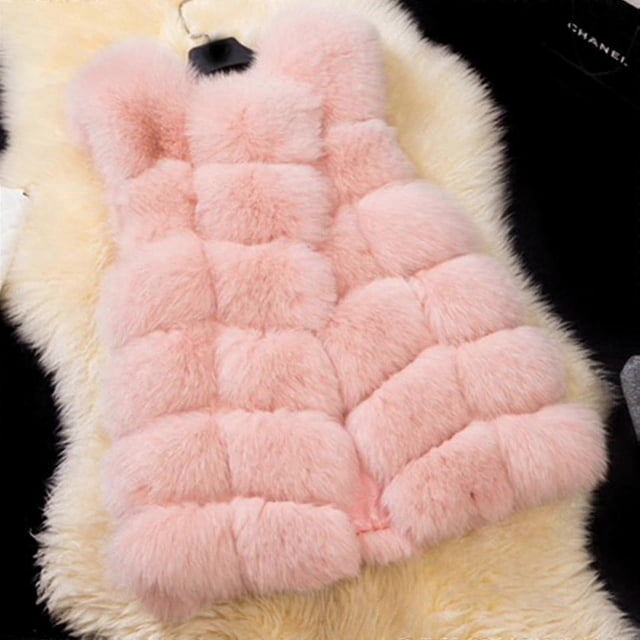 Gilet Sans Manches en Fausse Fourrure pour Femmes - DF