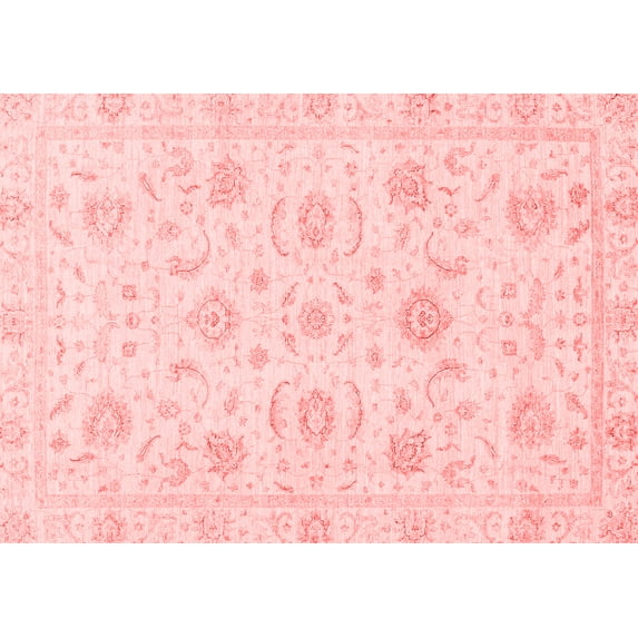 Ahgly Company Machine Washable Indoor Rectangle Oriental Red Traditional Area Rugs, 8' x 10'