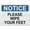 Warning Sign 3, variant on Metal Hanging Plate Horizontal PLEASE WIPE YOUR FEET, Waterproof, Fade and Scratch Resistant, safety signs, equipment Warning signs, etc - NOTICE SIGN Style 20x30cm