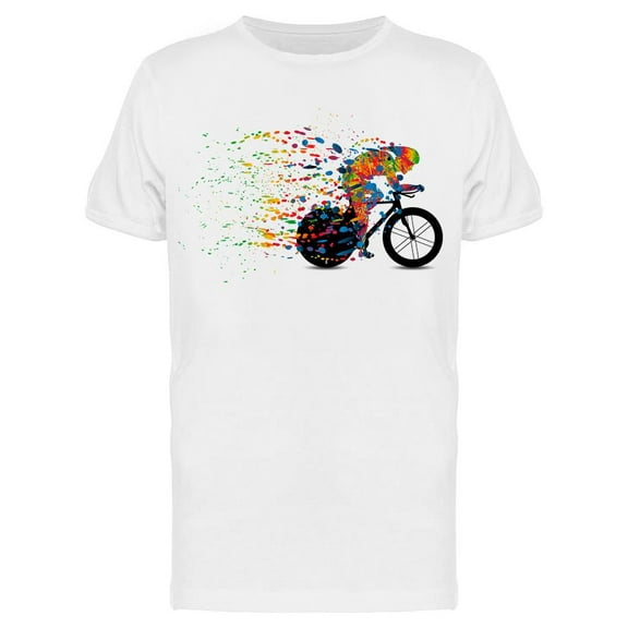 Fading Colorful Cyclist T-Shirt Men -Image by Shutterstock, Male Large