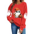 thumbnail image 3 of Halloween Sweatshirts Women Ghost Pumpkin Graphic Pullover Fall Spooky Funny Tops Crew Neck Long Sleeve Shirt, 3 of 5