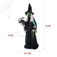 thumbnail image 3 of Haunted Hill Farm 6 ft Lifesize Witch Prop with Lights and Sound, Indoor/Covered Outdoor Halloween Decoration, HHWITCH-47FLSA, 3 of 19