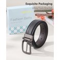 thumbnail image 2 of AWAYTR Men Reversible Leather Belt - 1.33'' Wide Genuine Leather Dress Belt for Casual and Business Wear, 2 of 7