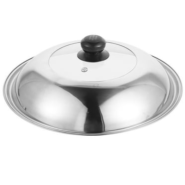 Stainless Steel Pan Cover Cast Iron Skillet Pot Lids 1 Piece Metal Lid with Vent Hole for Frying Pans and Woks