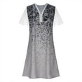 thumbnail image 4 of Cameland Robe Ample pour Femme à Col en V, Mode Décontractée, Style Élégant, Chandail à Manches Courtes, Imprimé en Dentelle, 4 of 6