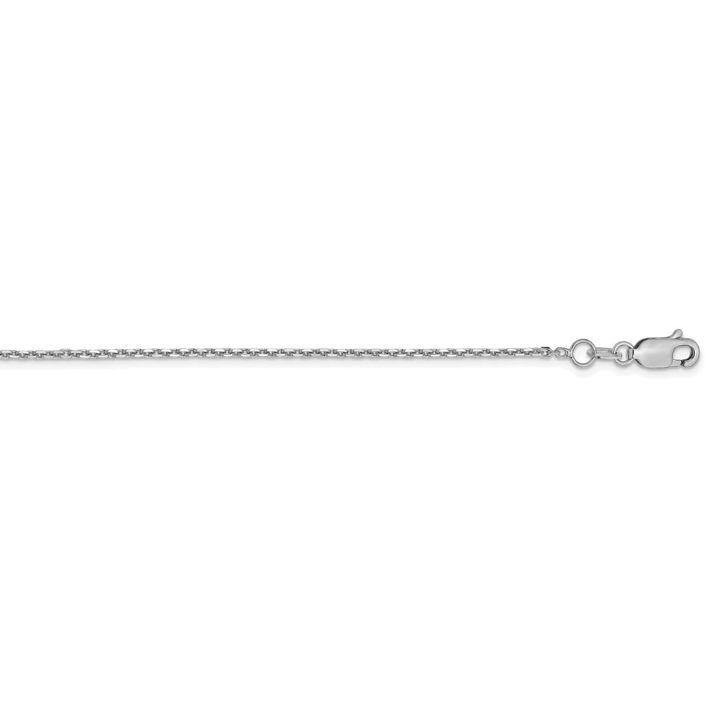 Leslie's Real 14kt White Gold 1.4mm Diamond Cut Cable Chain; 18 inch; Lobster Clasp; for Adults and Teens; for Women and Men